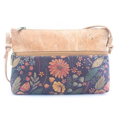 Natural Cork and Printed Design Women's Crossbody Bag BAG-2274