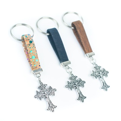 cork handmade  keychain  I-01-A-MIX-10