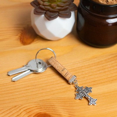 cork handmade  keychain  I-01-A-MIX-10