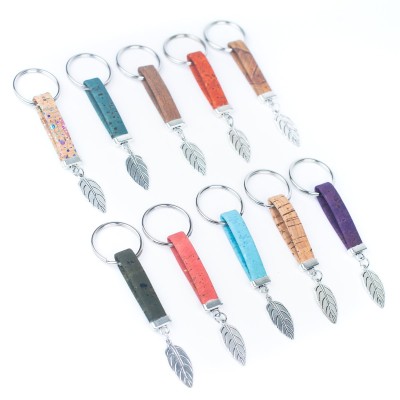 cork handmade  keychain  I-027-MIX-10