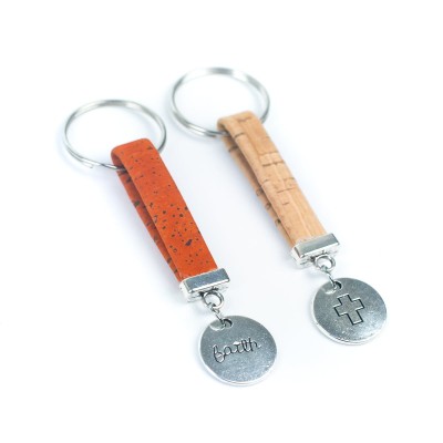 cork handmade  keychain  I-071-MIX-10