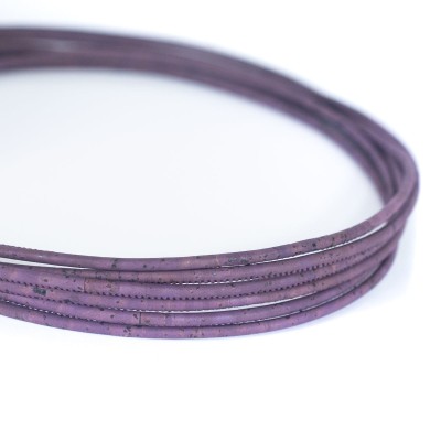 Cordone di sughero con un diametro di 3 mm - rotondo viola COR-528-B