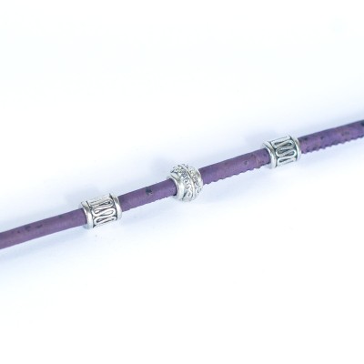 Cordone di sughero con un diametro di 3 mm - rotondo viola COR-528-B