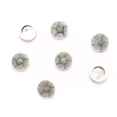 10Pcs For 10mm flat leather,Antique Silver Flower bracelet accessories jewelry supplies jewelry finding D-1-10-240