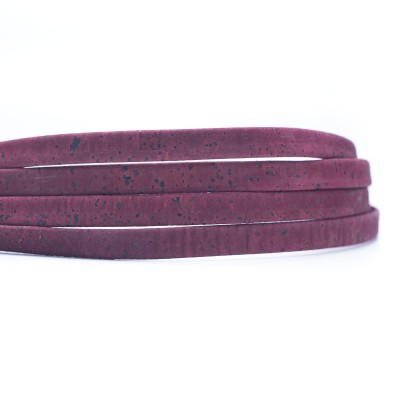 Wine Red 10mm flat cork cord COR-462(10meters)