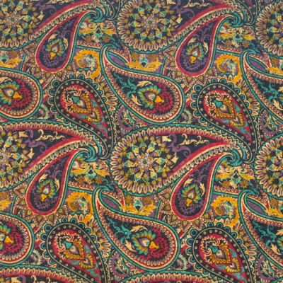 Paisley Pattern Printed Natural Cork Fabric COF-473